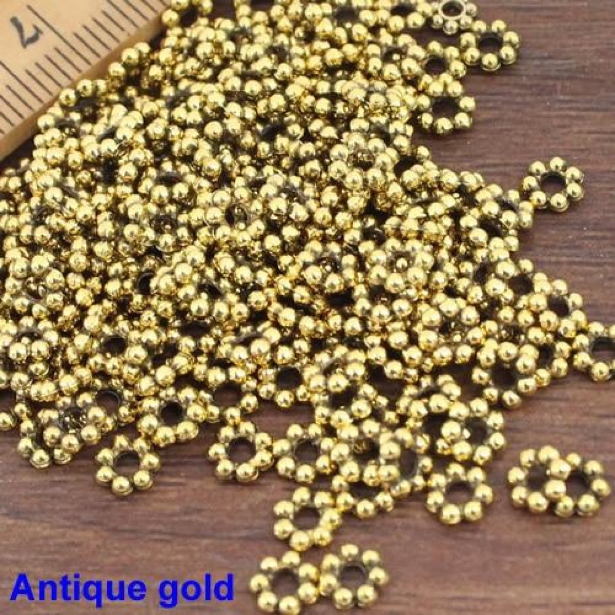 500pcs 5mm Spacer Metal Beads Zinc Alloy Connected Balls Round Beads 2mm Hole DIY Jewellery Making Accessories - Antique Gold - Asia Sell