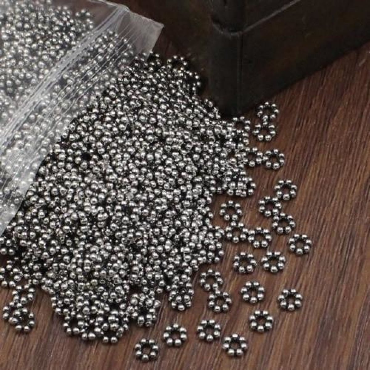 500pcs 5mm Spacer Metal Beads Zinc Alloy Connected Balls Round Beads 2mm Hole DIY Jewellery Making Accessories - Antique Gold - Asia Sell