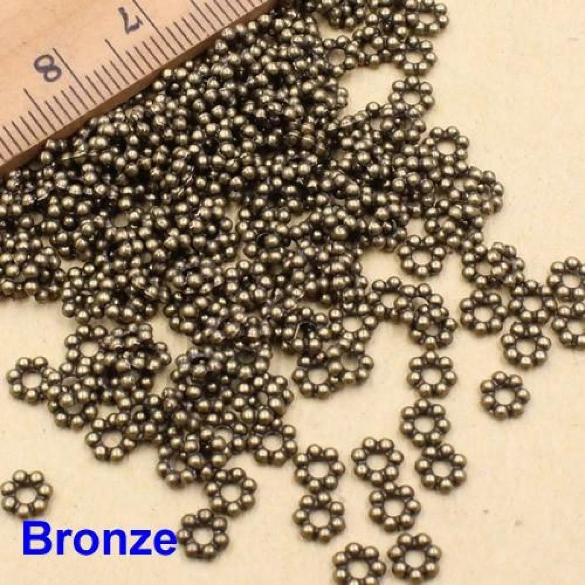 500pcs 5mm Spacer Metal Beads Zinc Alloy Connected Balls Round Beads 2mm Hole DIY Jewellery Making Accessories - Bronze - Asia Sell