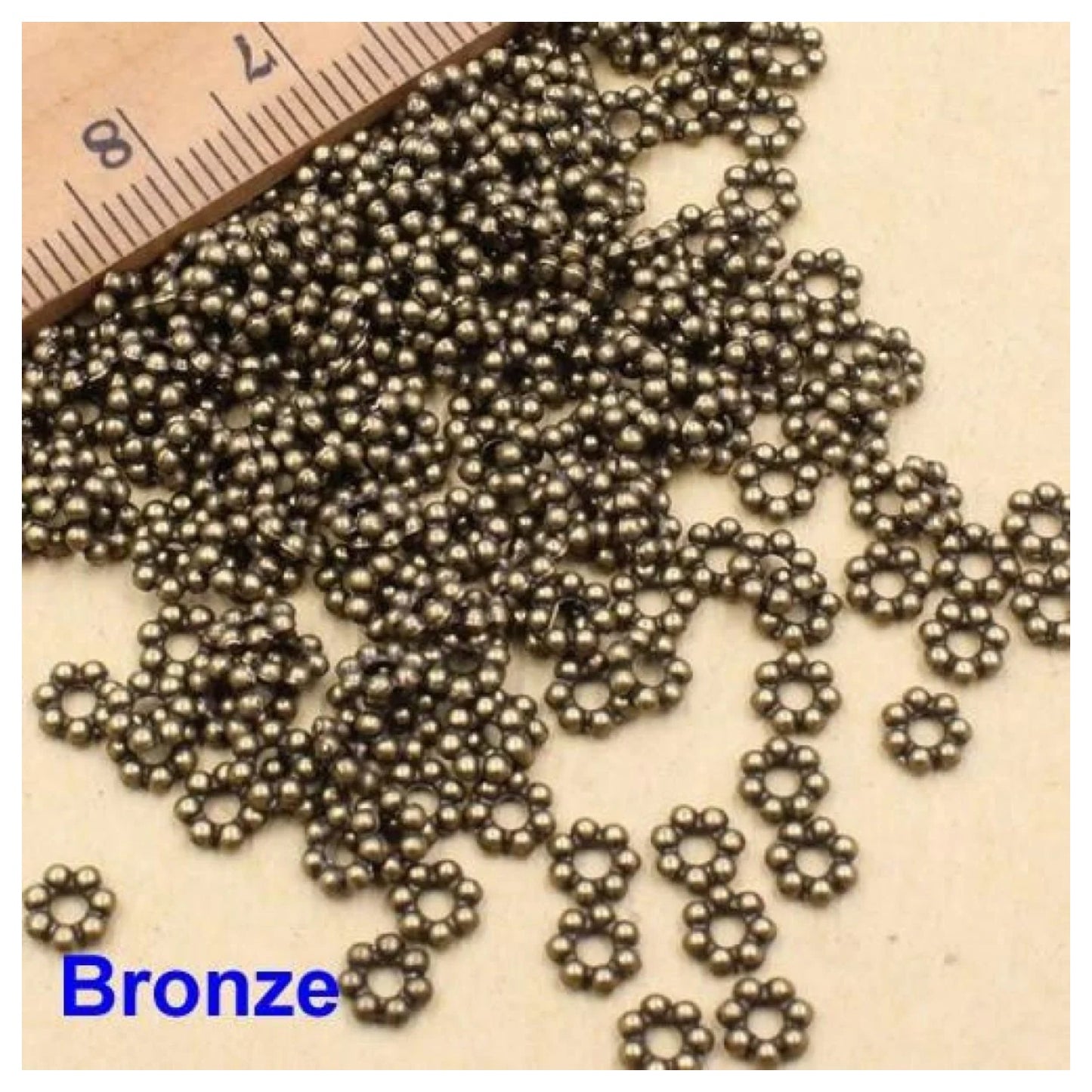 500pcs 5mm Spacer Metal Beads Zinc Alloy Connected Balls Round Beads 2mm Hole DIY Jewellery Making Accessories - Bronze - Asia Sell