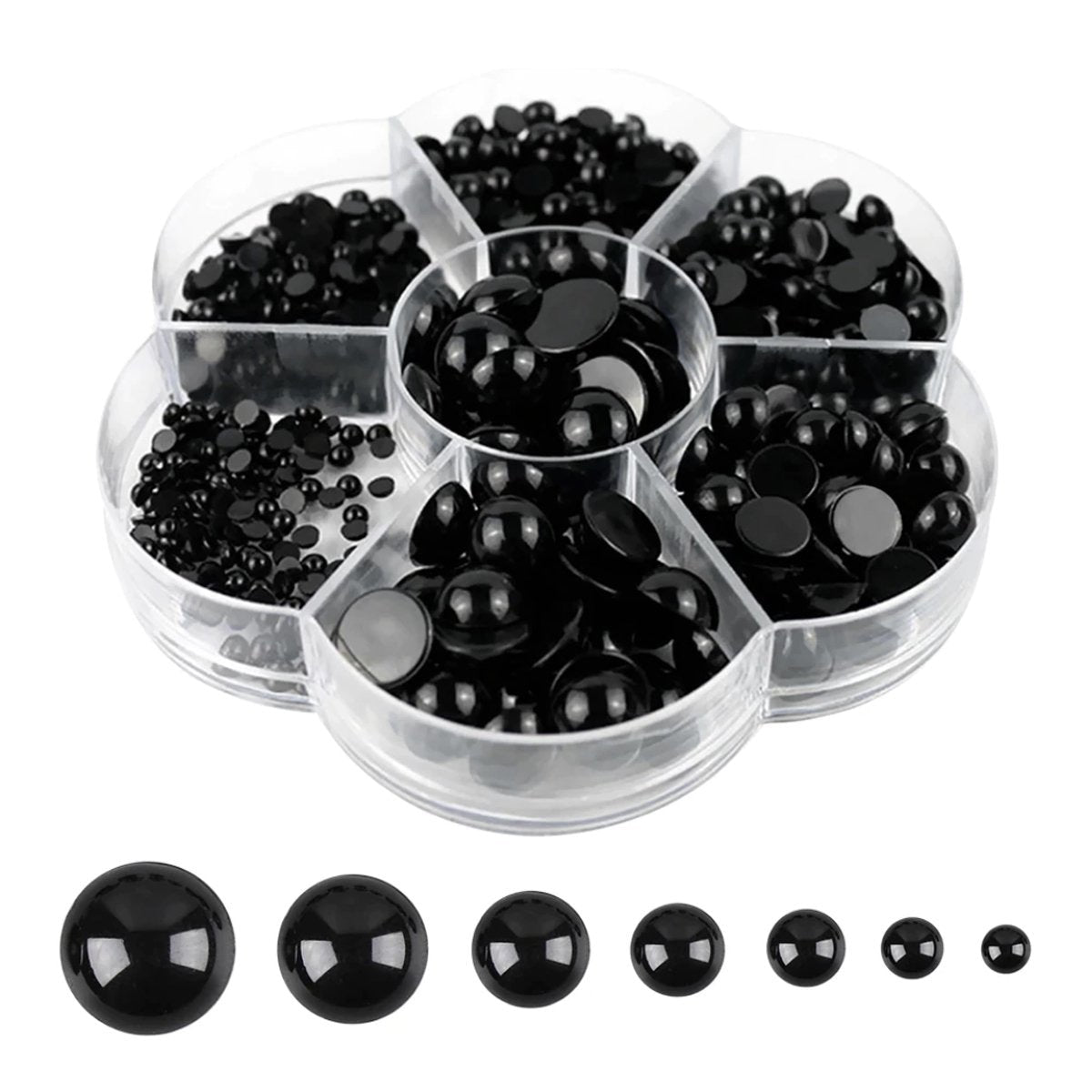 500pcs Round Flat Black Eyes 3-12mm Plastic Eyes Eyes for Dolls Making Doll Toys Teddy Bear Eyes Doll Eyes - - Asia Sell