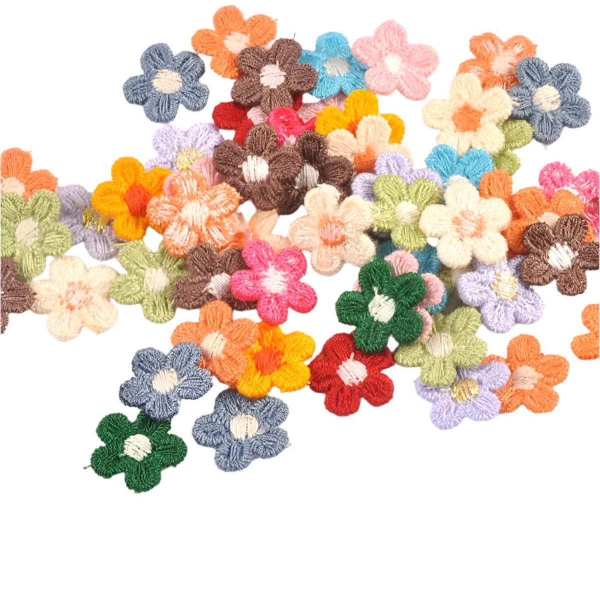 50Pcs 1.5cm Flower Appliqued DIY Supplies Lace For Wedding Clothing Sewing Accessories Decorations