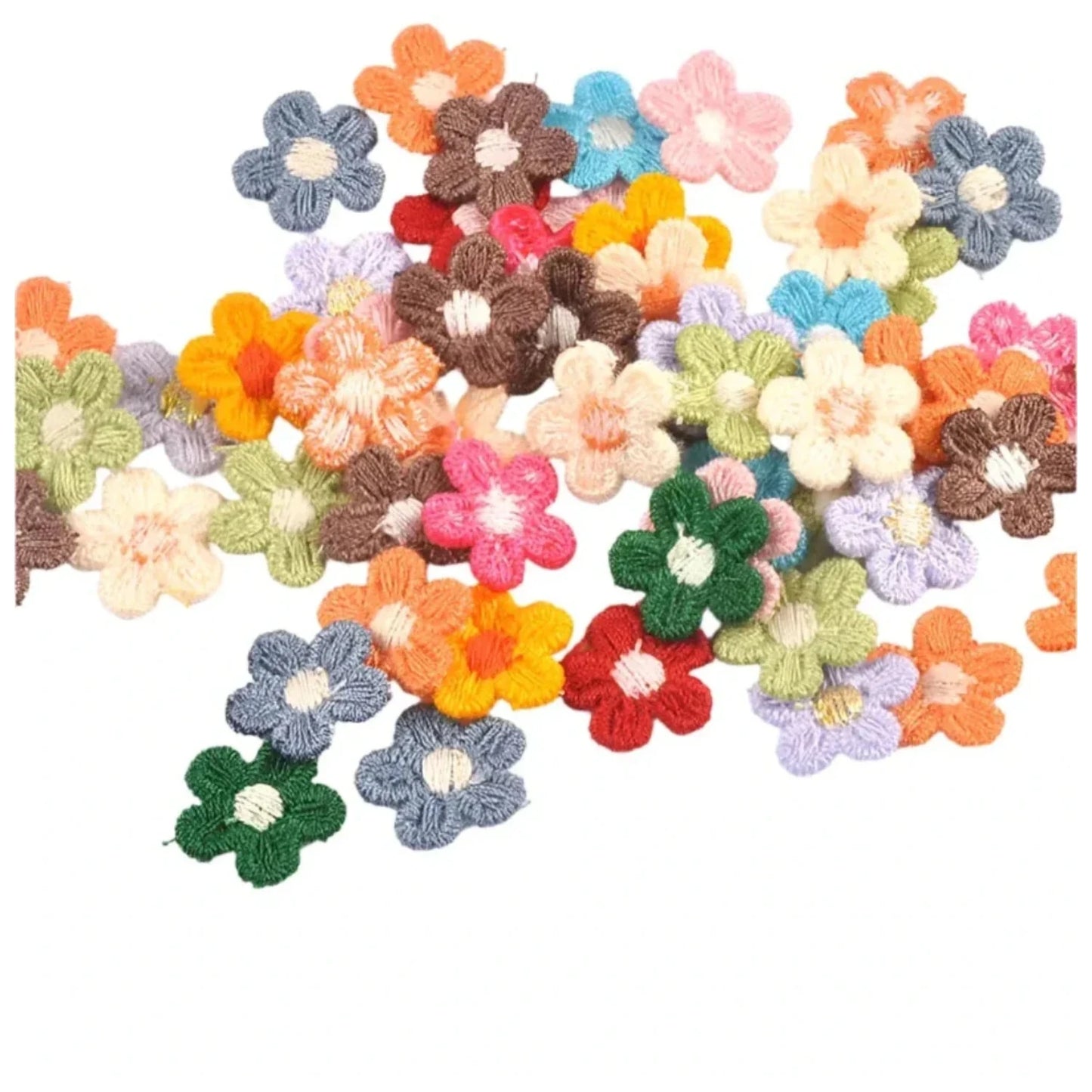 50Pcs 1.5cm Flower Appliqued DIY Supplies Lace For Wedding Clothing Sewing Accessories Decorations
