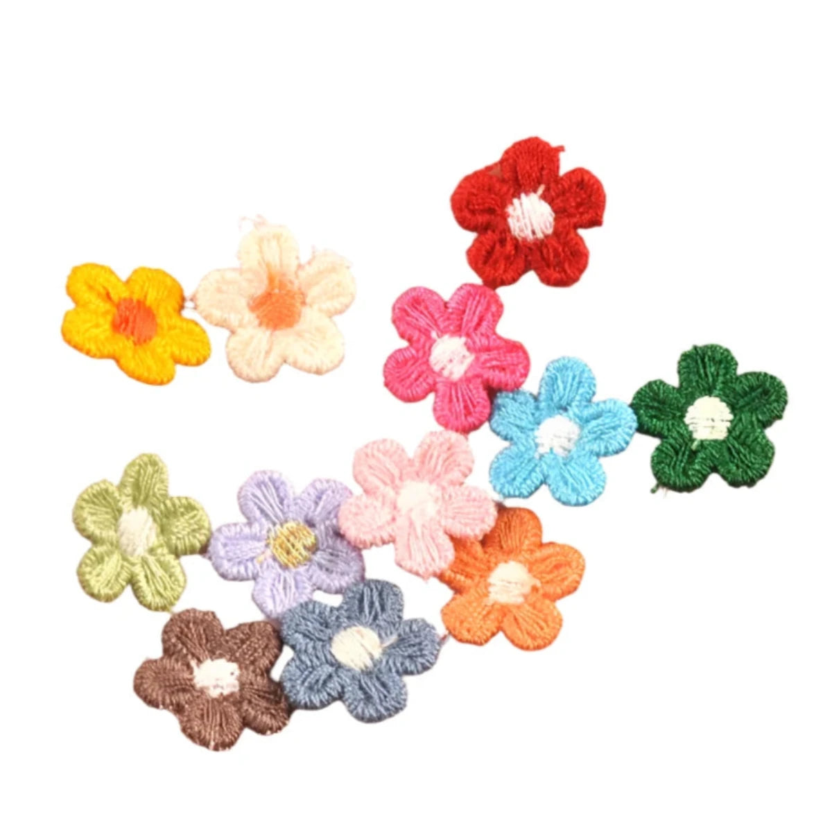 20-60pcs 15mm Flower Applique DIY Lace For Clothing Sewing Accessories Decorations