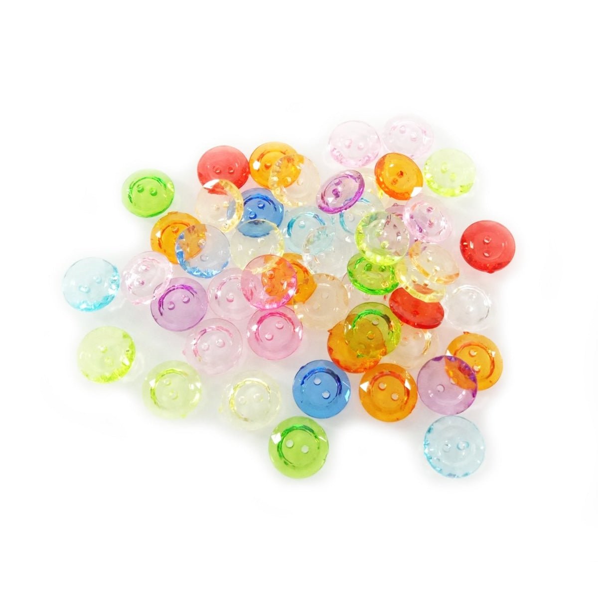 50pcs 12mm Mixed Colour Transparent Acrylic Buttons Apparel Sewing Accessories DIY Crafts - - Asia Sell