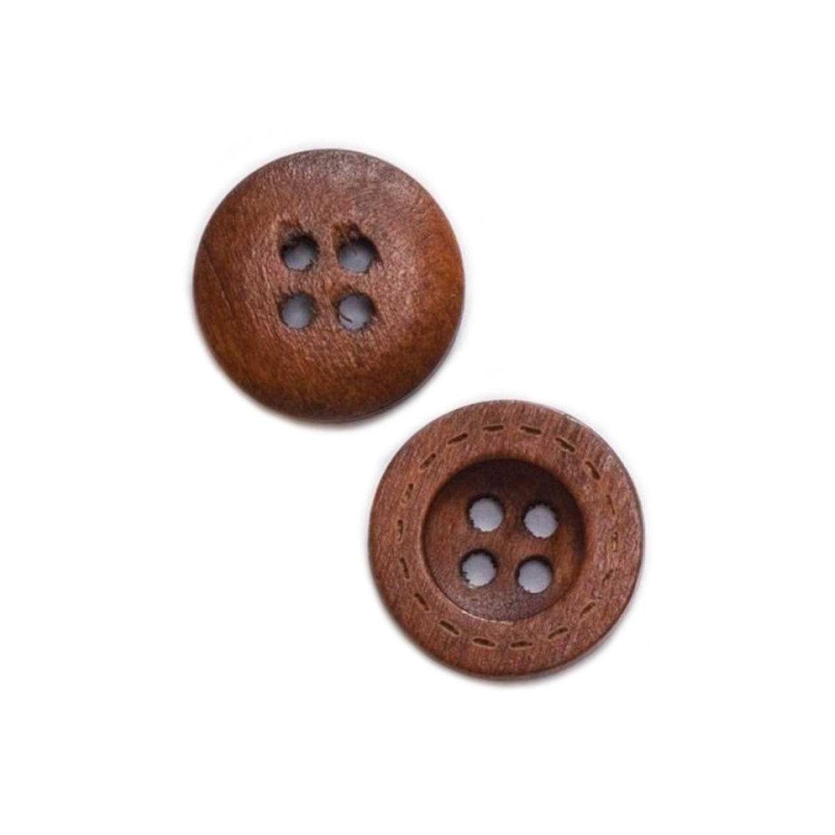 50pcs 13mm-18mm 4 Hole Wooden Buttons for Sewing Clothing Jacket Blazer Sweaters - Dark Brown 13mm - - Asia Sell