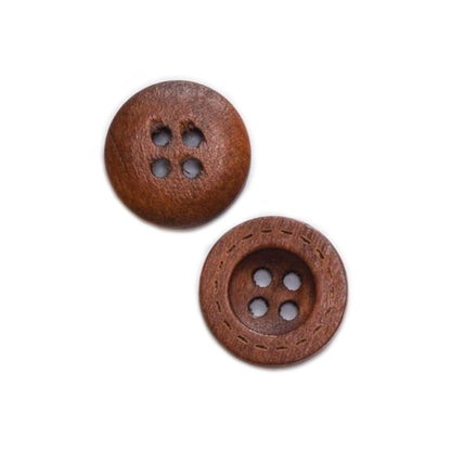 50pcs 13mm-18mm 4 Hole Wooden Buttons for Sewing Clothing Jacket Blazer Sweaters - Dark Brown 13mm - - Asia Sell