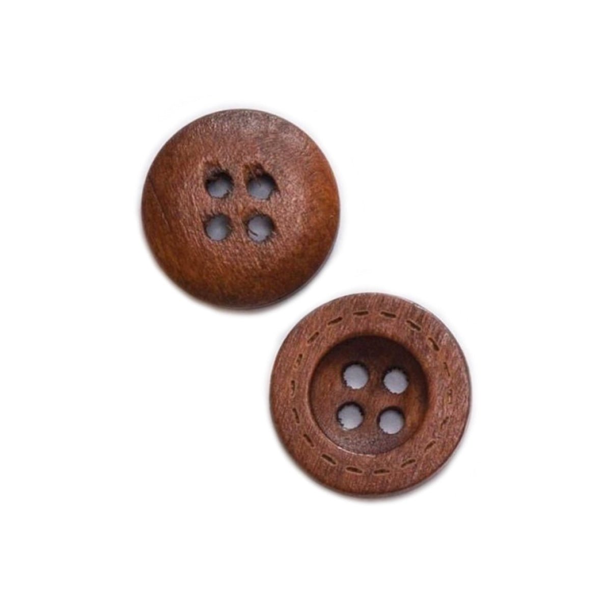 50pcs 13mm-18mm 4 Hole Wooden Buttons for Sewing Clothing Jacket Blazer Sweaters - Dark Brown 18mm - Asia Sell