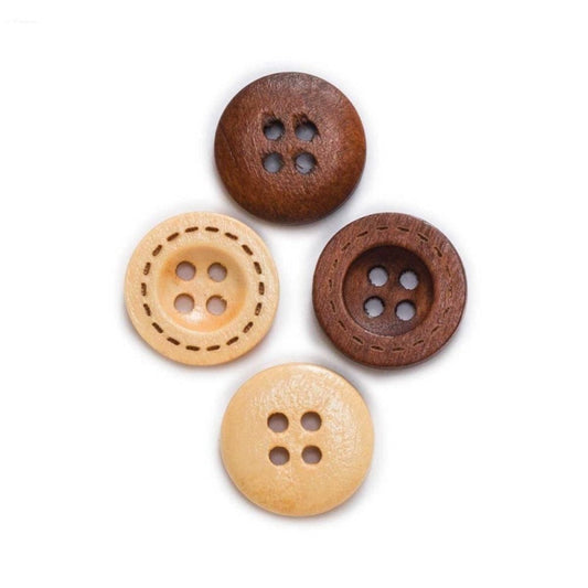 50pcs 13mm-18mm 4 Hole Wooden Buttons for Sewing Clothing Jacket Blazer Sweaters - Light Brown 13mm - - Asia Sell