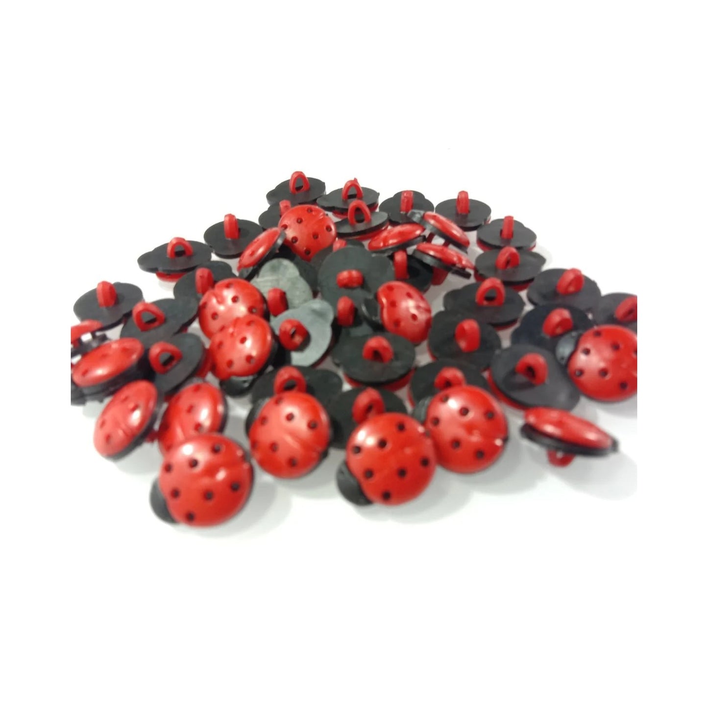 50pcs 13x15x8mm Ladybug Plastic Buttons Clothing Sewing Button for DIY Craft Supplies Wedding Decoration Scrapbooking - Red - Asia Sell