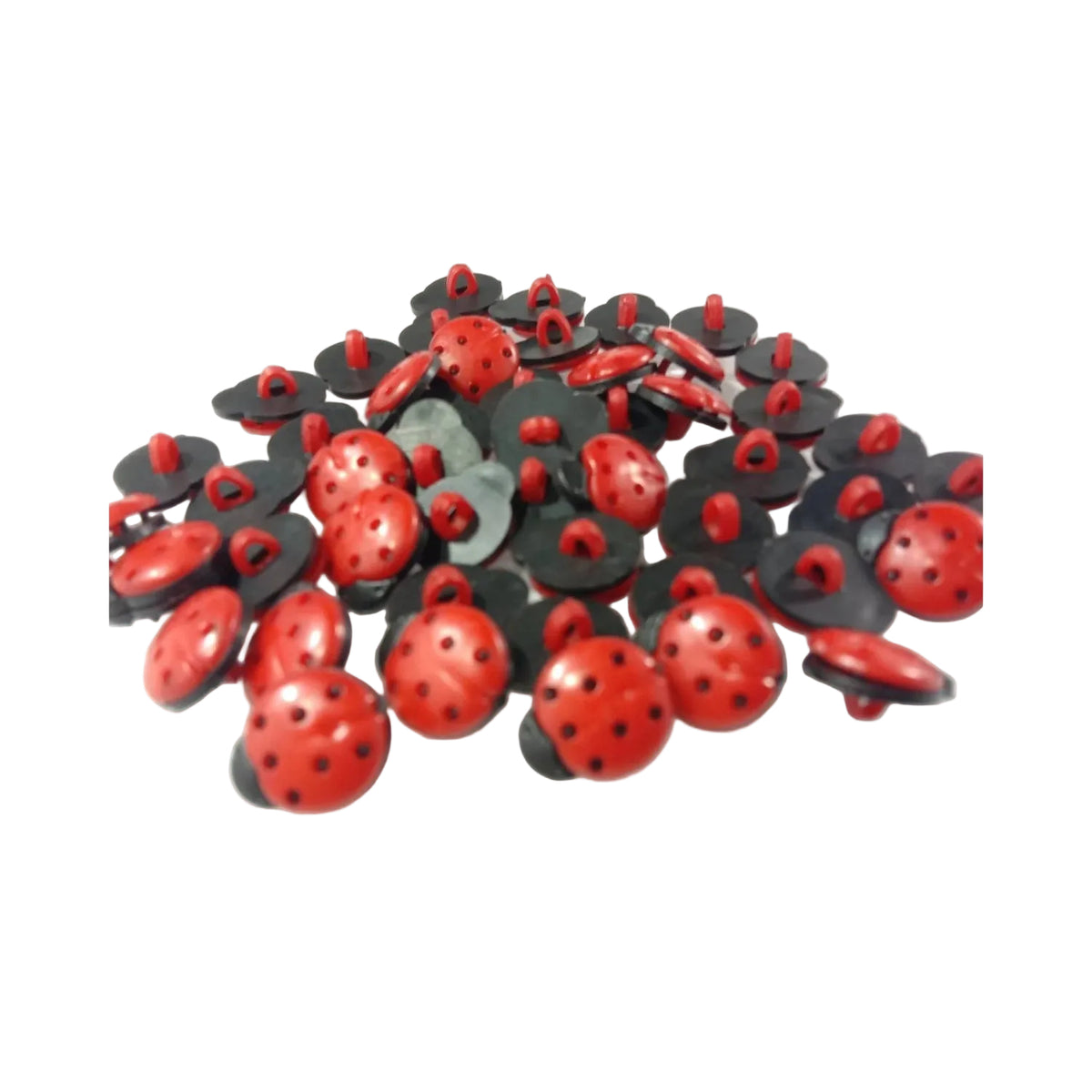 50pcs 13x15x8mm Ladybug Plastic Buttons Clothing Sewing Button for DIY Craft Supplies Wedding Decoration Scrapbooking - Red - Asia Sell