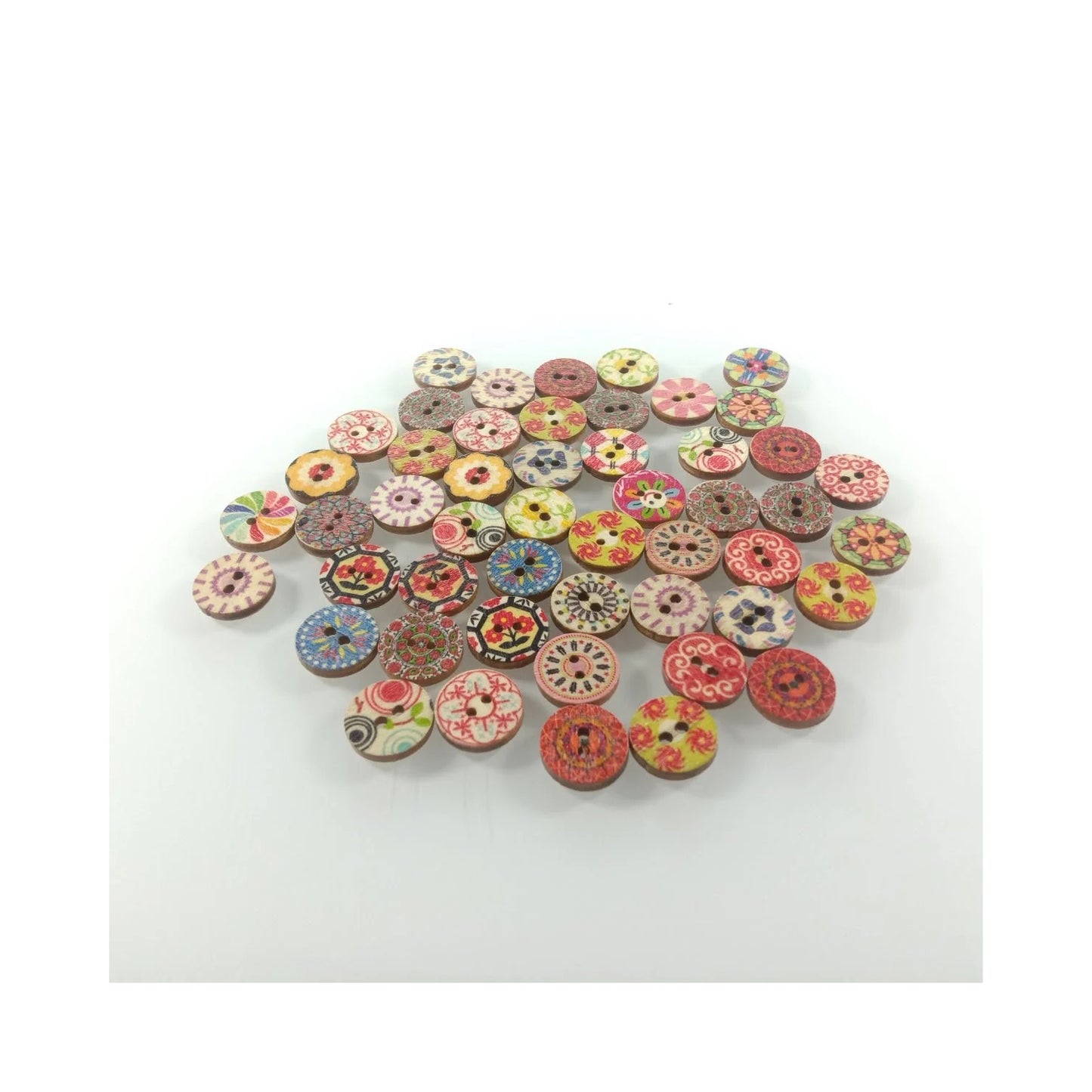 50pcs 15mm Wooden Buttons for Crafts Wedding Decoration Clothing Sewing Wood Button - - Asia Sell