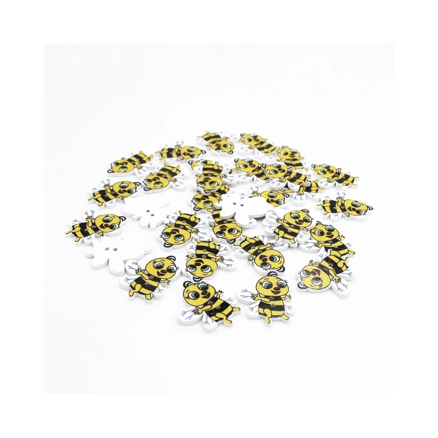 50pcs 30mm Bee Theme Wooden Buttons Scrapbooking Baby Children Clothing Sewing - - Asia Sell