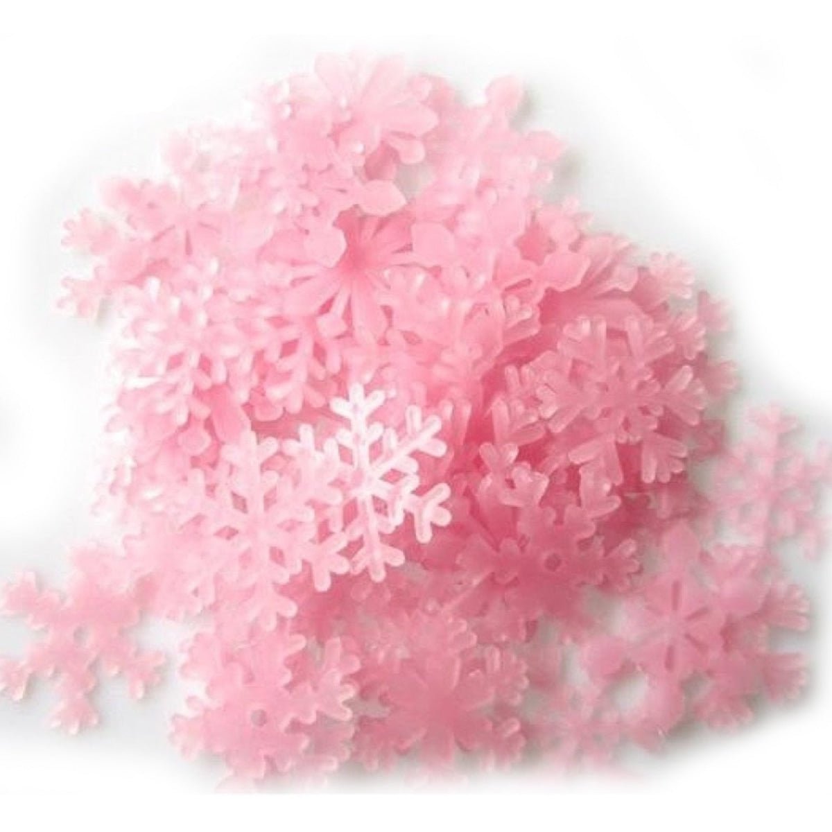 50pcs 3D Snowflake Glow In The Dark Luminous Fluorescent Plastic Wall Stickers - Pink - Asia Sell
