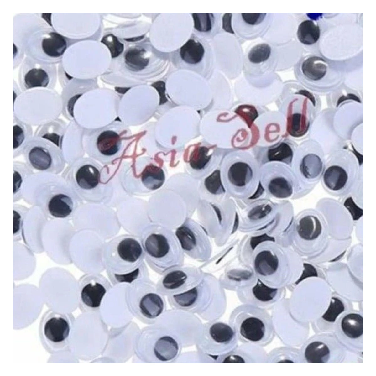 50pcs Dolls Joggle Eyes 10mmx8mm Oval Adhesive Backing Doll Teddy Googly Boggle Plastic - - Asia Sell