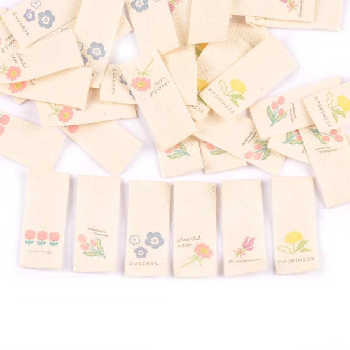 50pcs Handmade Printed Washable Clothing Labels Fabric Cloth For Sewing Accessories Care Bags Clothes Tag Handmade Crafts Supplies - Mixed - Asia Sell