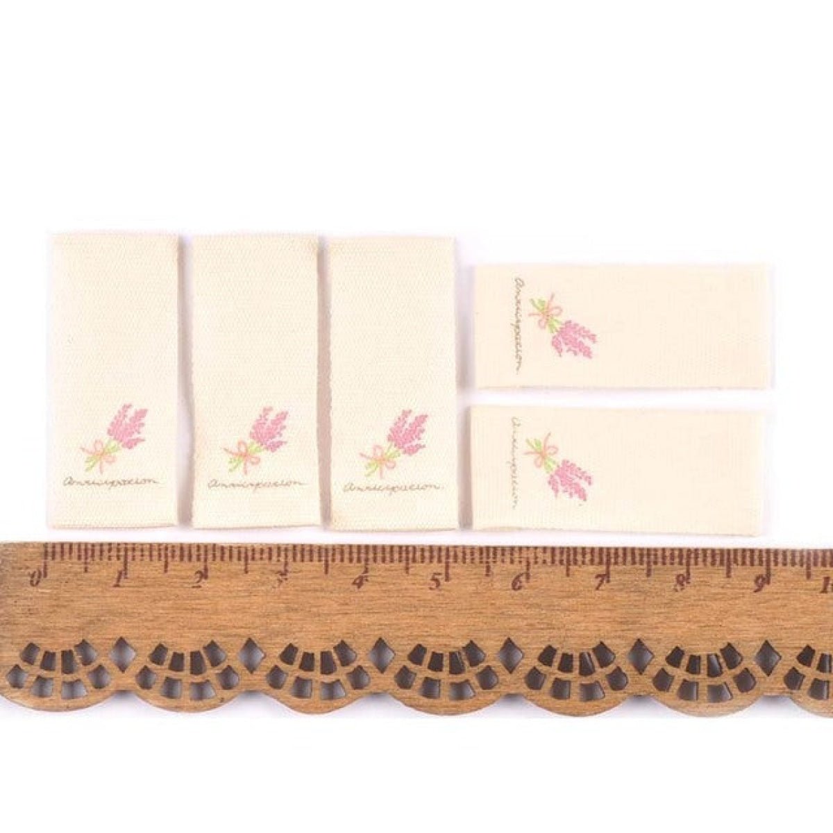 50pcs Handmade Printed Washable Clothing Labels Fabric Cloth For Sewing Accessories Care Bags Clothes Tag Handmade Crafts Supplies - Mixed Flowers - Asia Sell