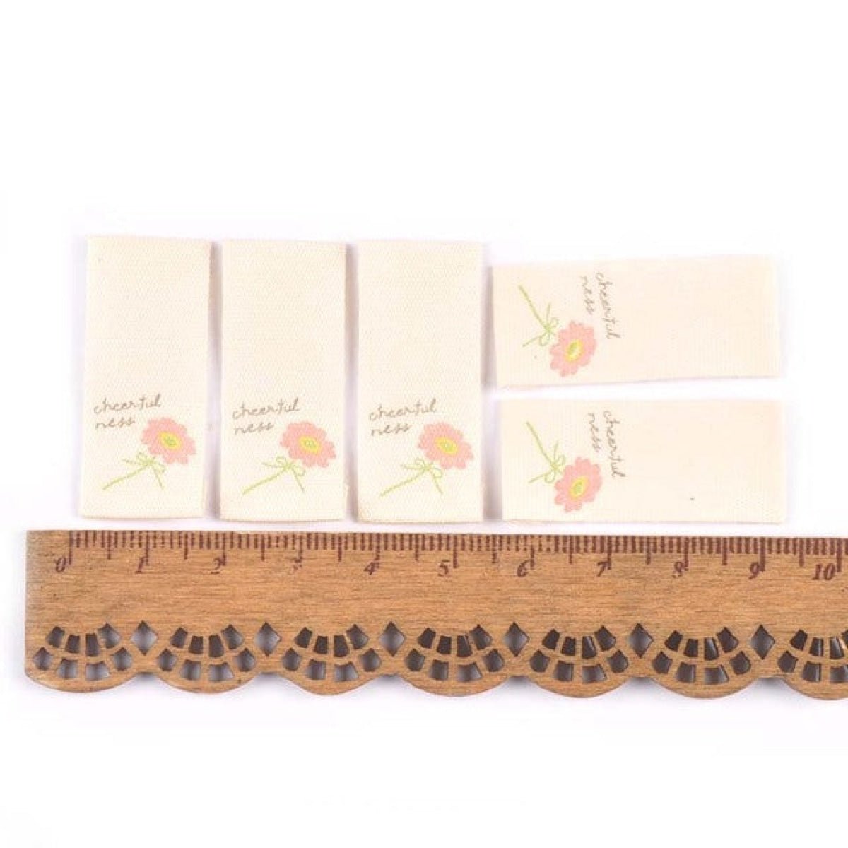 50pcs Handmade Printed Washable Clothing Labels Fabric Cloth For Sewing Accessories Care Bags Clothes Tag Handmade Crafts Supplies - Mixed Flowers - Asia Sell