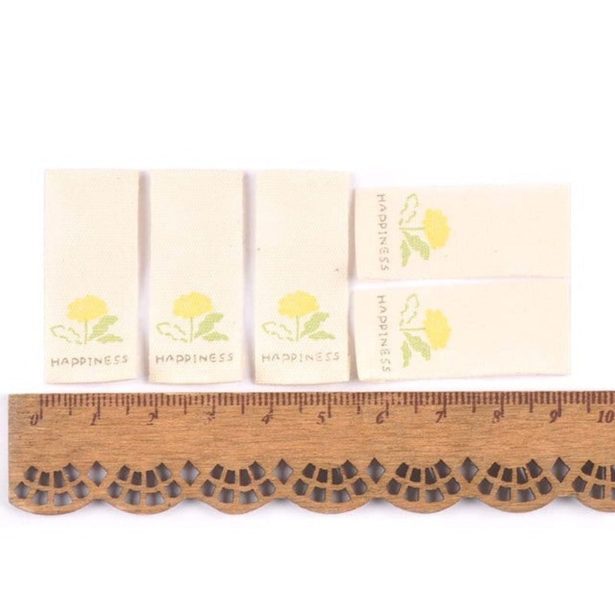 50pcs Handmade Printed Washable Clothing Labels Fabric Cloth For Sewing Accessories Care Bags Clothes Tag Handmade Crafts Supplies - Mixed Flowers - Asia Sell