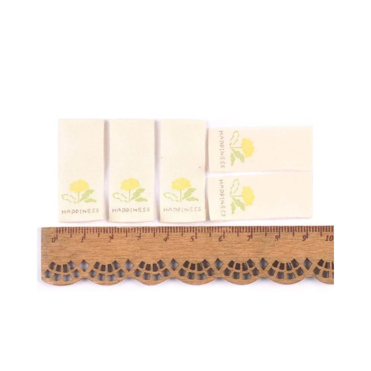 50pcs Handmade Printed Washable Clothing Labels Fabric Cloth For Sewing Accessories Care Bags Clothes Tag Handmade Crafts Supplies - Mixed Flowers - Asia Sell