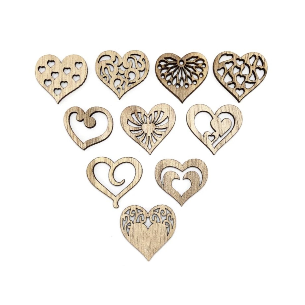 50pcs Heart Wood Love Wooden Crafts Wedding Party Decoration Birthday Valentine's Gifts Home Table Decor - - Asia Sell