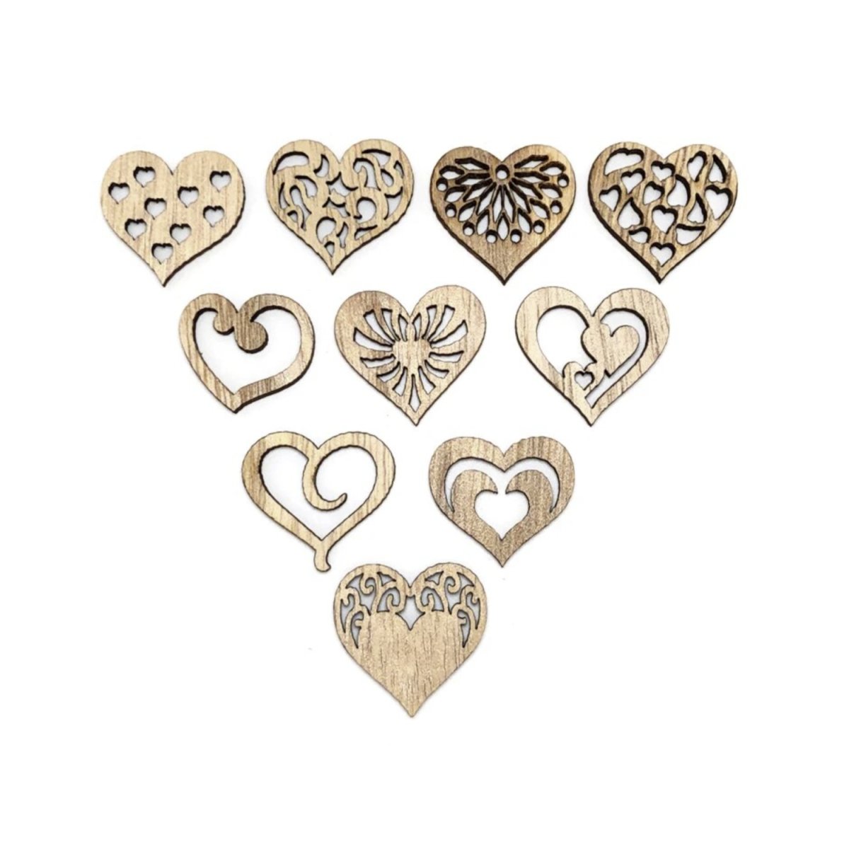50pcs Heart Wood Love Wooden Crafts Wedding Party Decoration Birthday Valentine's Gifts Home Table Decor - - Asia Sell