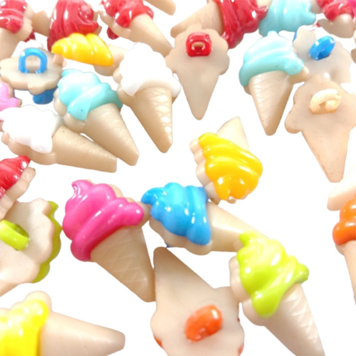 50pcs Ice-Cream Shank Plastic Buttons DIY Scrapbooking Accessories Children's Apparel Sewing - - Asia Sell
