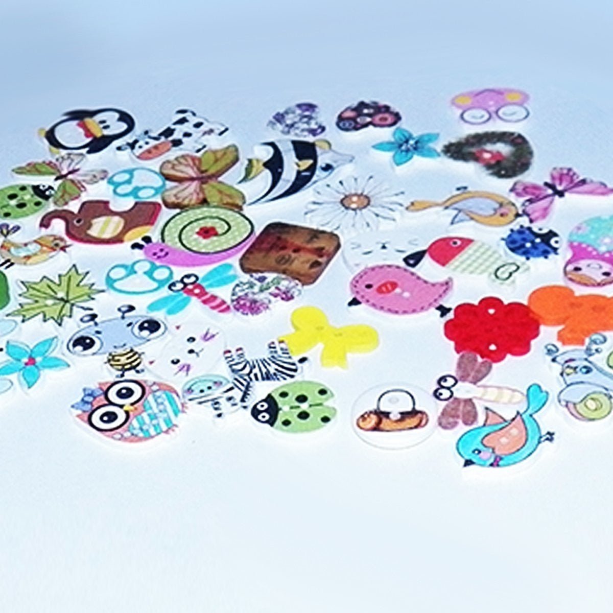 50pcs Mixed Wooden Clothing Buttons Craft DIY 2 Hole Wood Button - - Asia Sell