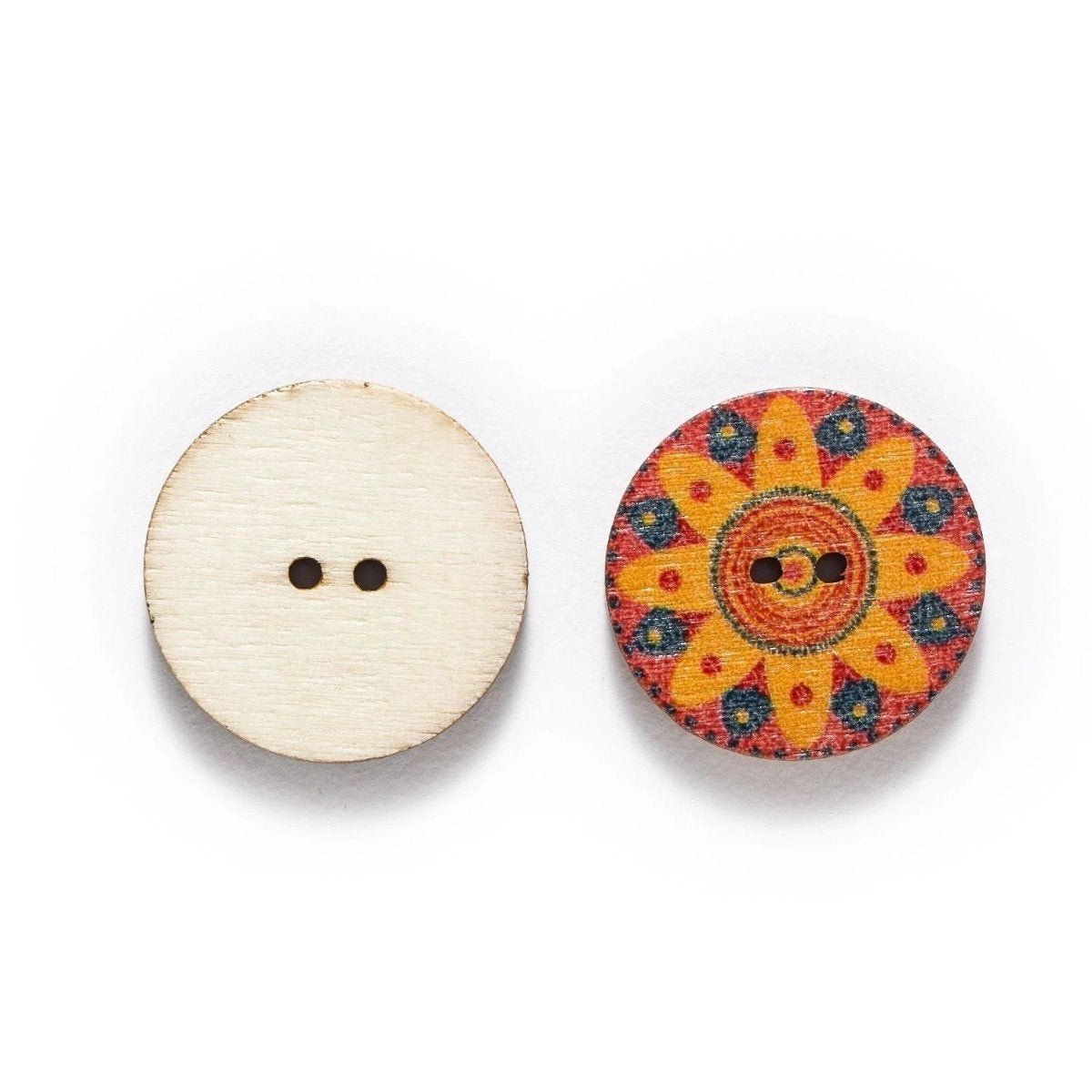 50pcs Retro Wood Buttons Handmade Clothes 15-25mm Sewing Scrapbook Clothing - Retro - 15mm - Asia Sell