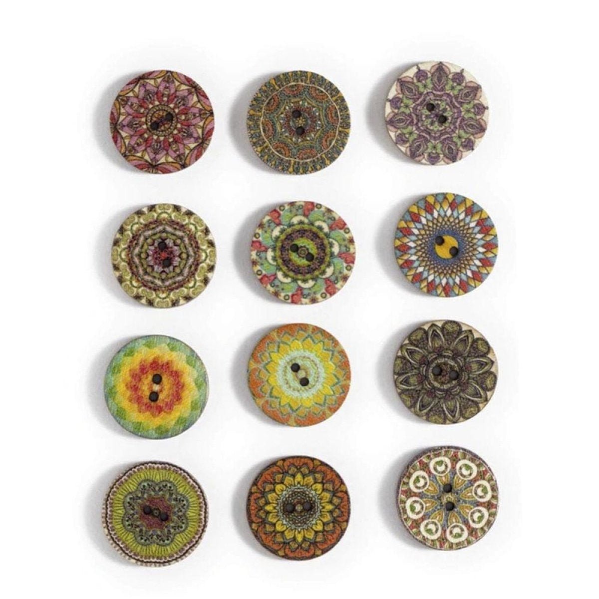 50pcs Retro Wood Buttons Handmade Clothes 15-25mm Sewing Scrapbook Clothing - Retro 2 - 20mm - Asia Sell