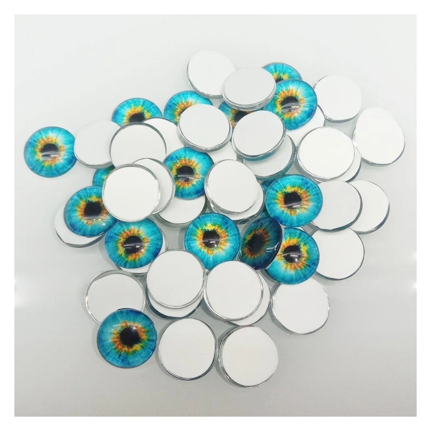 50pcs Round 8mm Glass Eyes Dragon Lizard Frog Eyeballs - T - Asia Sell