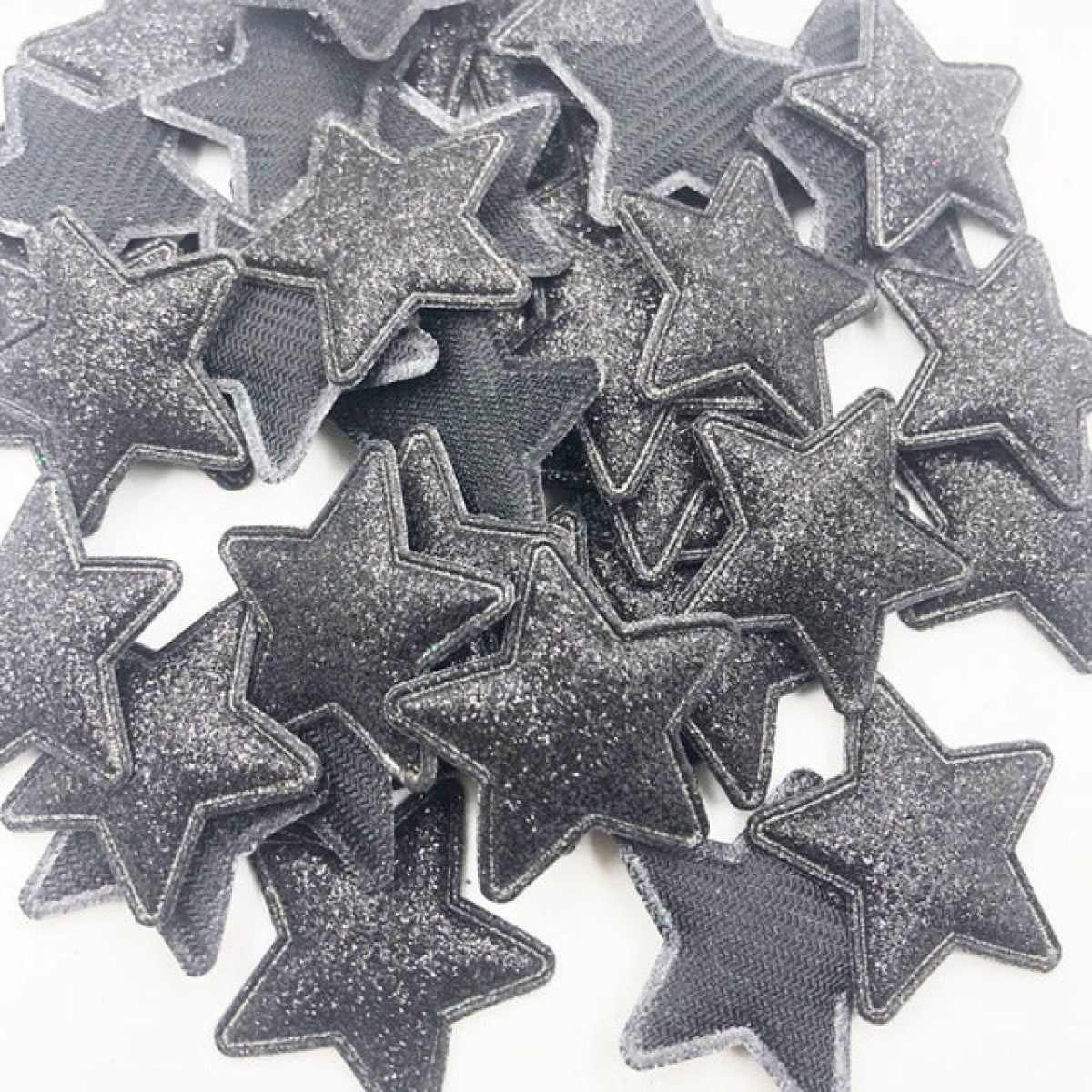 50pcs Sparkling Padded Glitter Stars Clothing Appliques DIY Apparel Accessories Christmas Decorations Large Patch Craft Toy Shapes PU Leather - Pink - Asia Sell