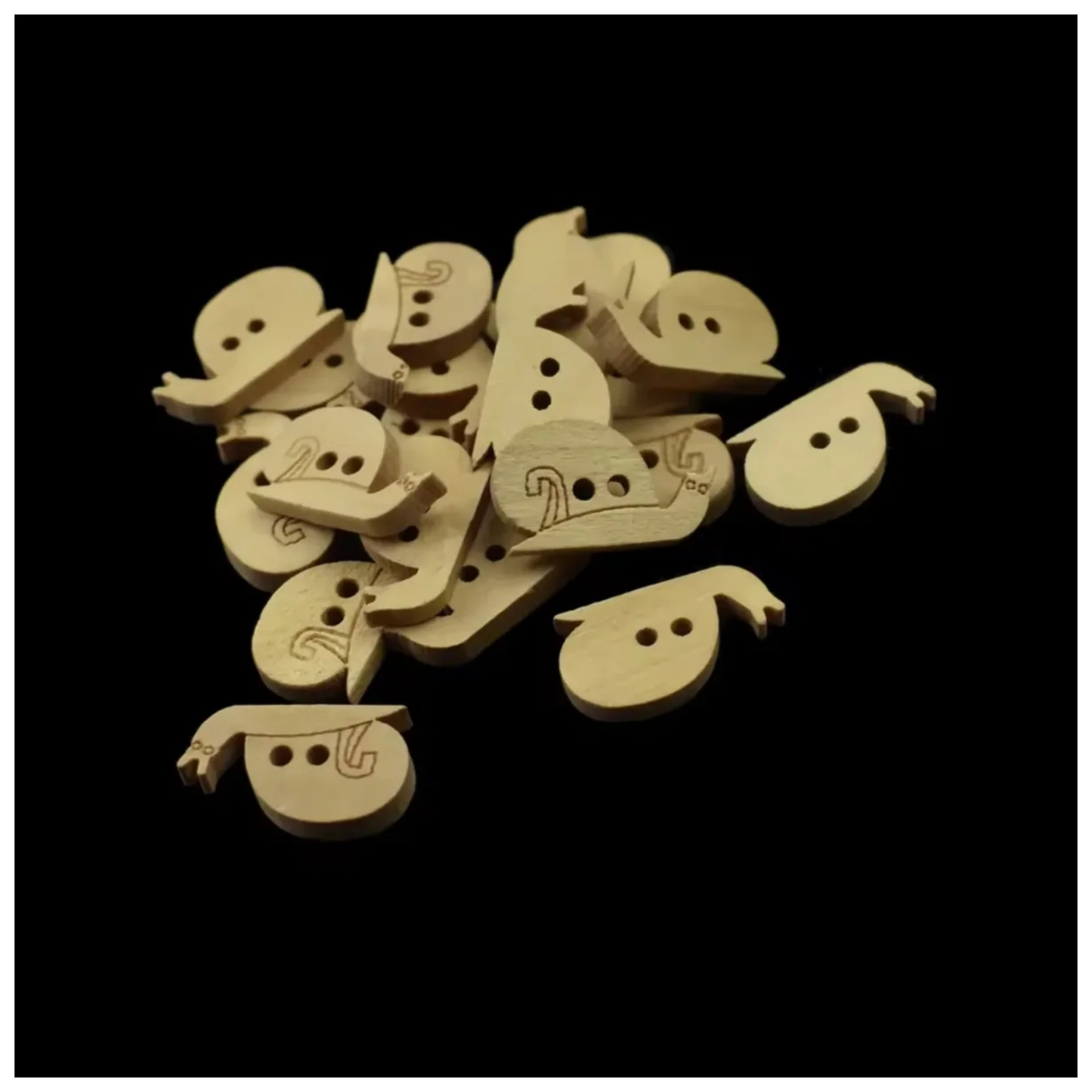 50pcs 20mm Wood Sewing Button Scrapbooking Snails Shape Crafts 2-Holes Craft Buttons Coat Boots Sewing Clothes Accessories | Asia Sell