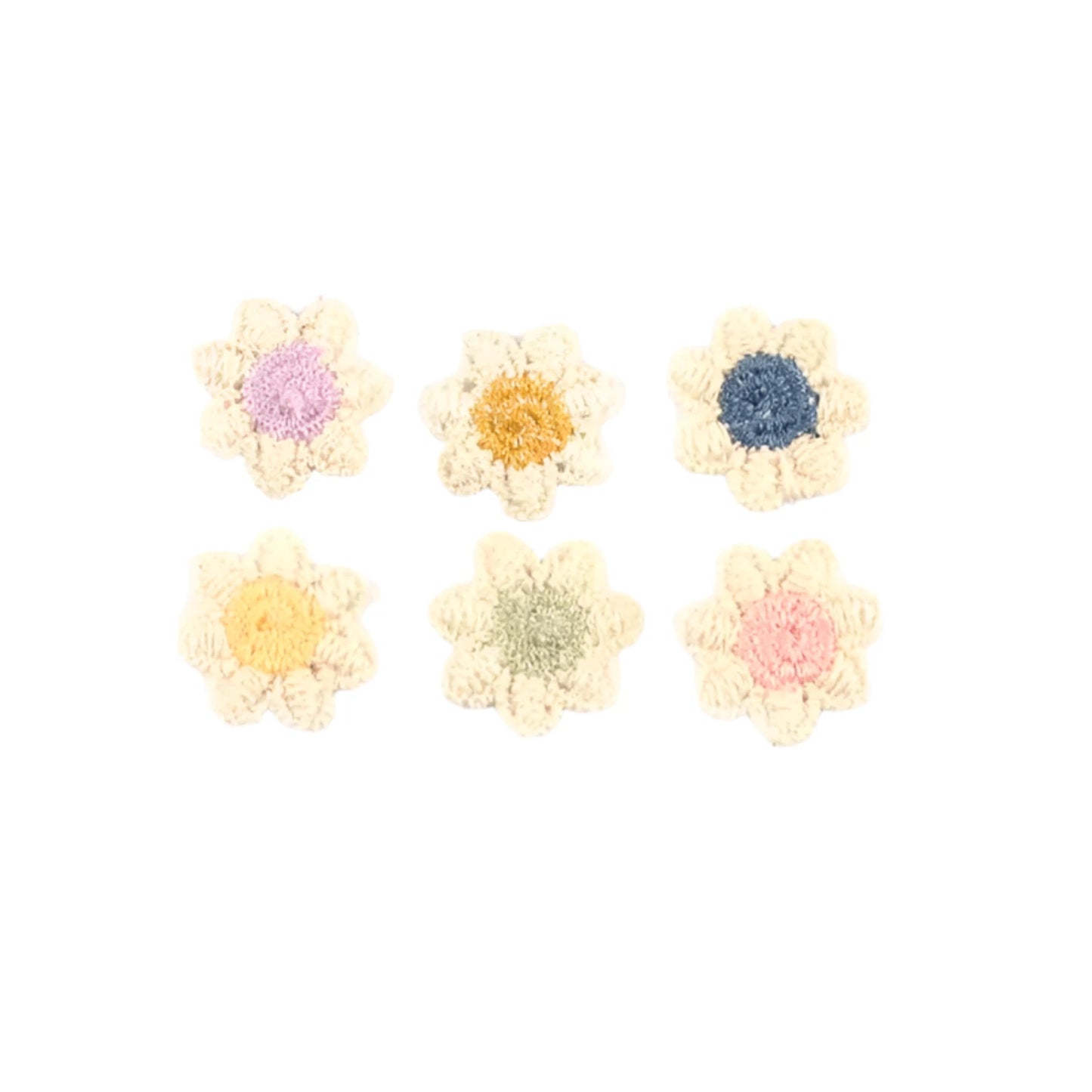 50pcs 2cm Mini Flower Patches Sewing Lace Embroidery Garment Appliques For Handmade Material Home Decor Accessories Crafts