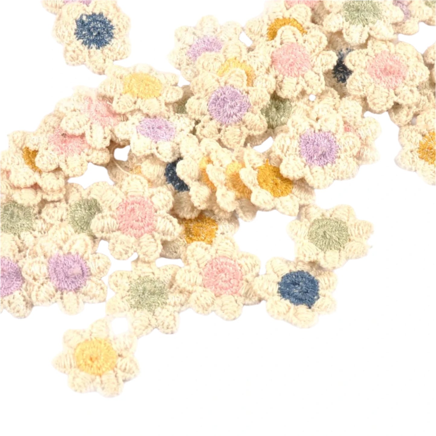 50pcs 2cm Mini Flower Patches Sewing Lace Embroidery Garment Appliques For Handmade Material Home Decor Accessories Crafts