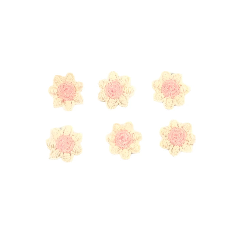 50pcs 2cm Mini Flower Patches Sewing Lace Embroidery Garment Appliques For Handmade Material Home Decor Accessories Crafts
