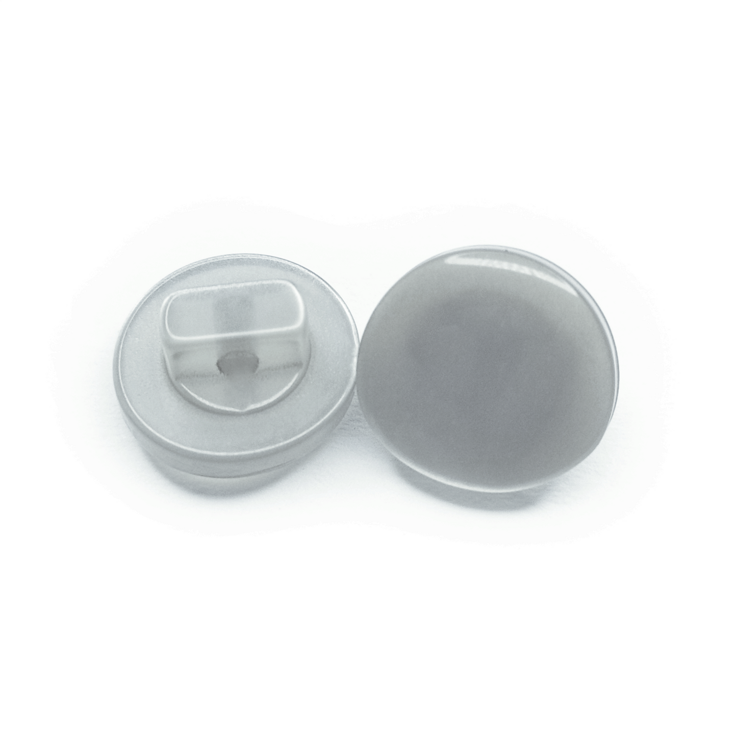 50pcs Acrylic Sewing Buttons Scrapbooking Round Light Shank 11mm Grey