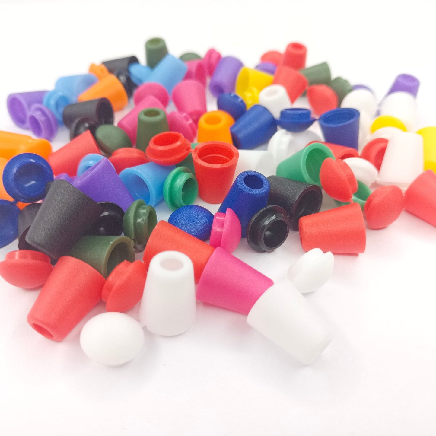 50pcs Plastic Cord Ends Bell Stopper With Lid Lock Toggle Clip Paracord Clothes Bag Sportswear Shoelace Rope Parts