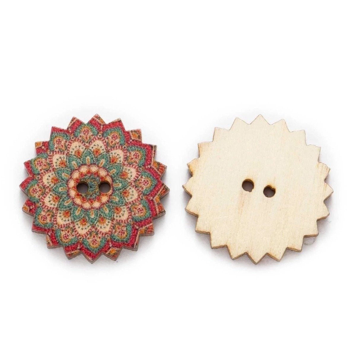 50x Retro Wooden Buttons for Scrapbooking and Handmade Clothes 15-25mm Set A - 20mm Outbound - Asia Sell