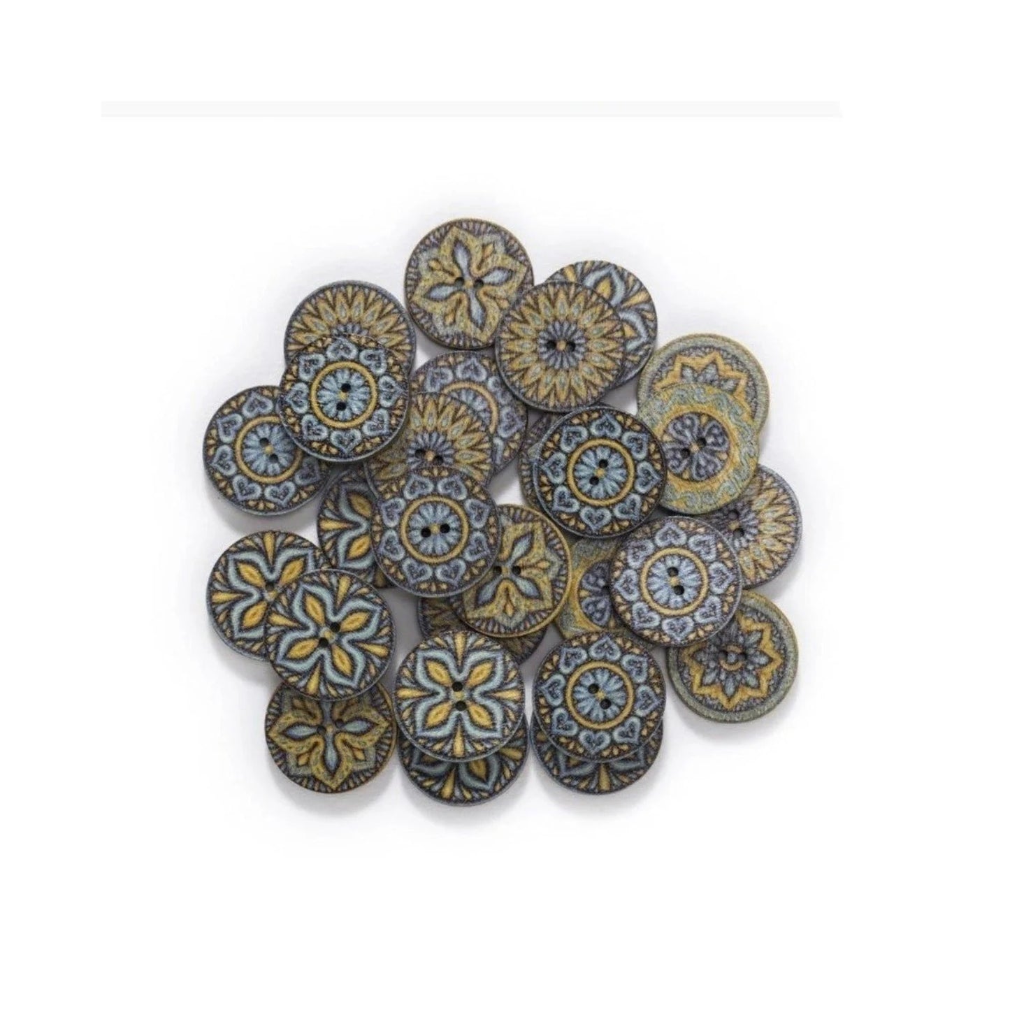 50x Retro Wooden Buttons for Scrapbooking and Handmade Clothes 15-25mm Set B - 20mm Retro 4 - Asia Sell