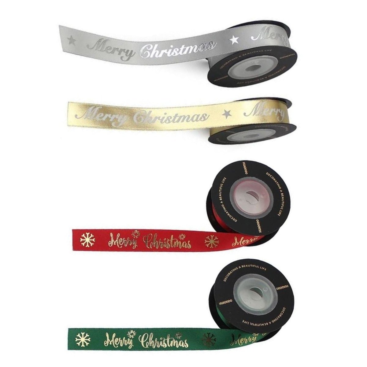 5M Merry Christmas Gift Wrapping Ribbons Gold Silver 16mm Christmas Ribbon - 16mm Gold - Asia Sell