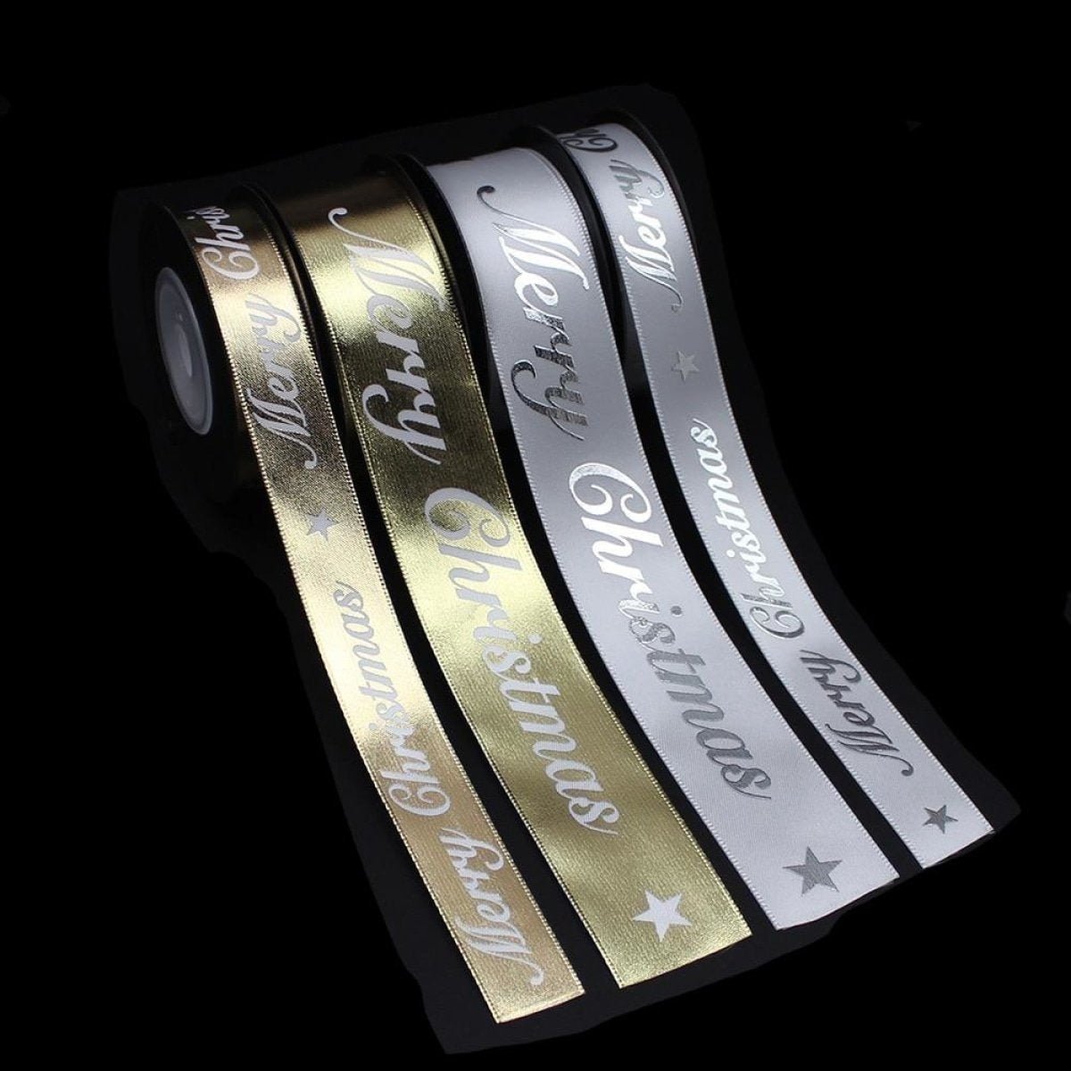 5M Merry Christmas Gift Wrapping Ribbons Gold Silver 16mm Christmas Ribbon - 16mm Gold - Asia Sell