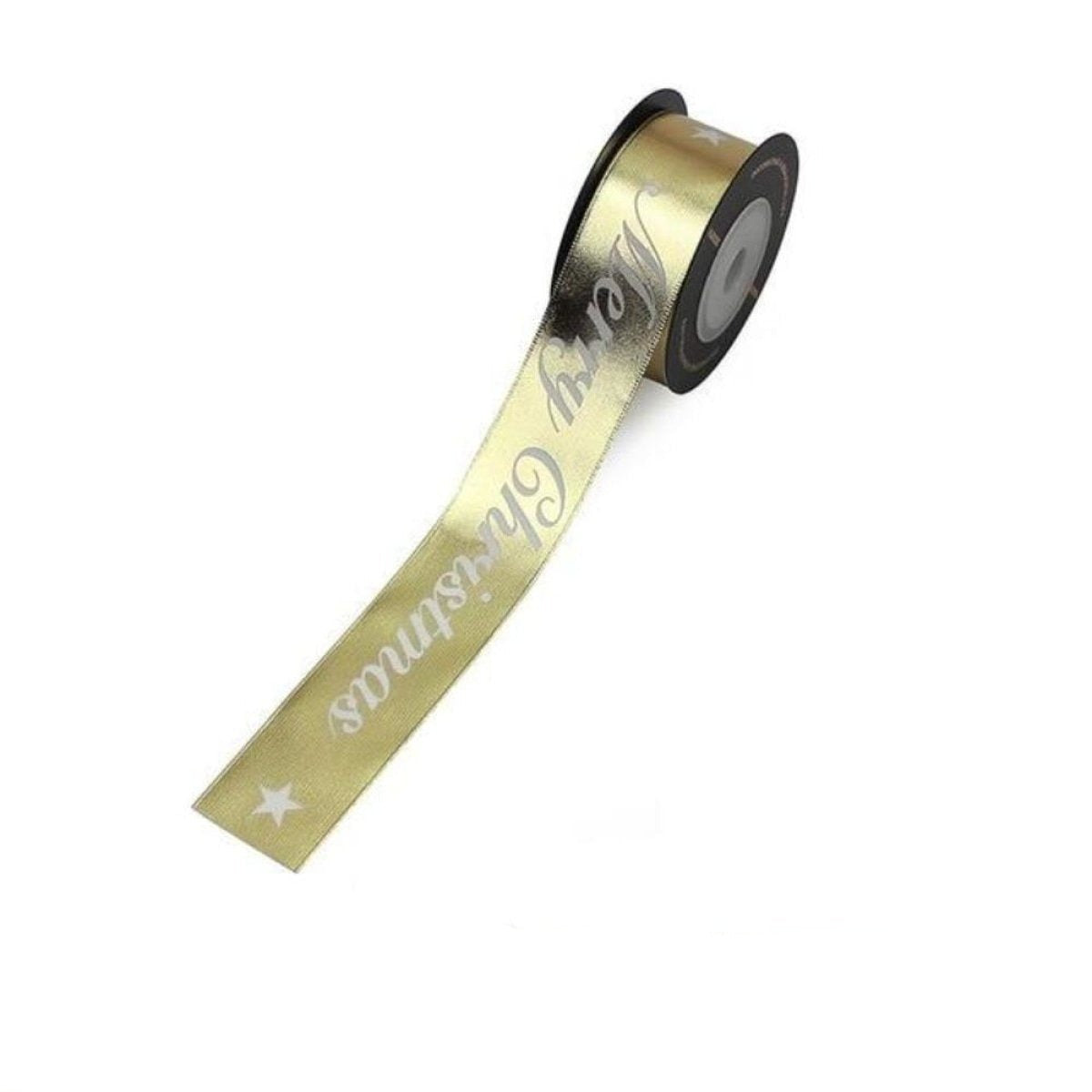 5M Merry Christmas Gift Wrapping Ribbons Gold Silver 16mm Christmas Ribbon - 25mm Gold - Asia Sell