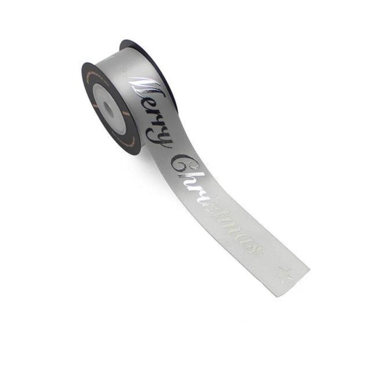 5M Merry Christmas Gift Wrapping Ribbons Gold Silver 16mm Christmas Ribbon - 25mm Silver - Asia Sell