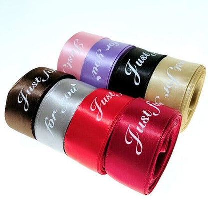 5m Printed Ribbon Set 25mm "Just For You" Wedding Christmas Birthday Present Bow Tie Wrap - Red - - Asia Sell