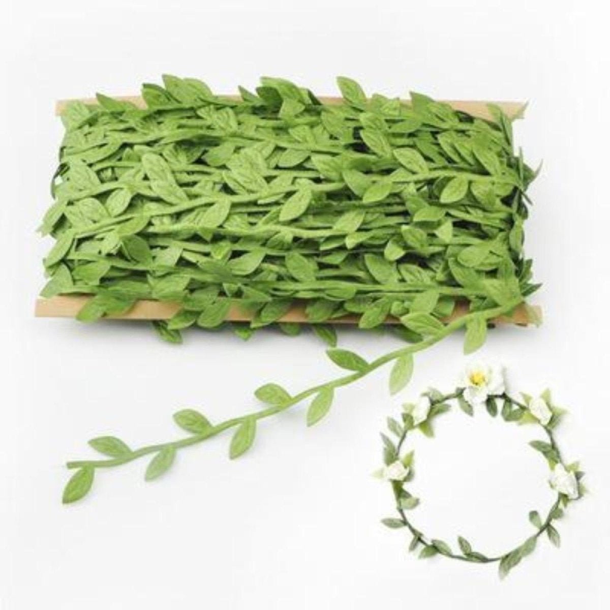5m/10m Artificial Vine Leaves Wedding Wreath Decorations Rope DIY Craft - 10M Pink - Asia Sell