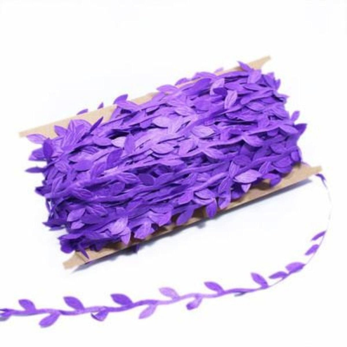 5m/10m Artificial Vine Leaves Wedding Wreath Decorations Rope DIY Craft - 10M Purple - Asia Sell