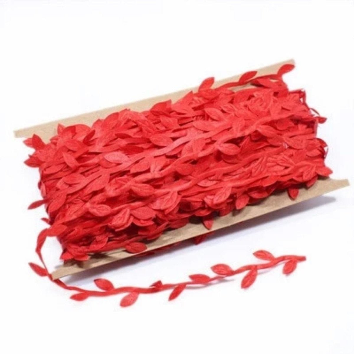 5m/10m Artificial Vine Leaves Wedding Wreath Decorations Rope DIY Craft - 10M Red - Asia Sell