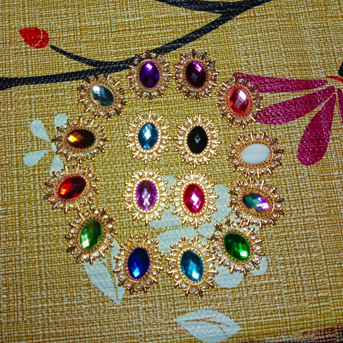 5pcs / 16pcs Rhinestone Button Acrylic Gem Decoration Craft Sewing DIY Handmade Clothing Embellishment - 16pcs Mixed Set - Asia Sell