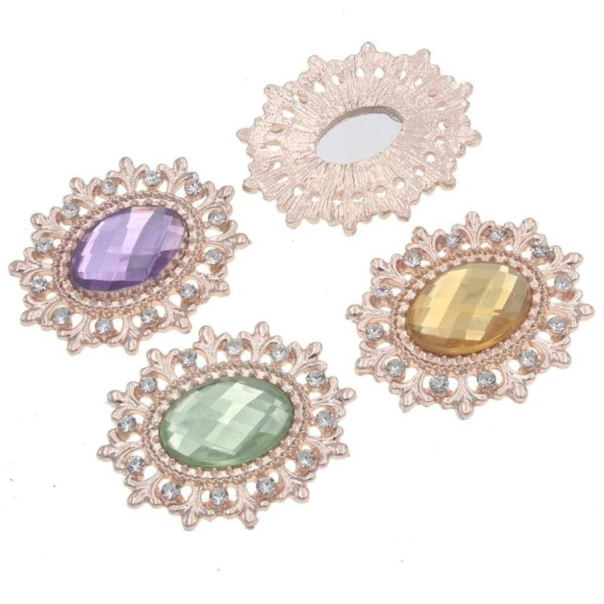 5pcs / 16pcs Rhinestone Button Acrylic Gem Decoration Craft Sewing DIY Handmade Clothing Embellishment - 5pcs Aqua Blue - Asia Sell